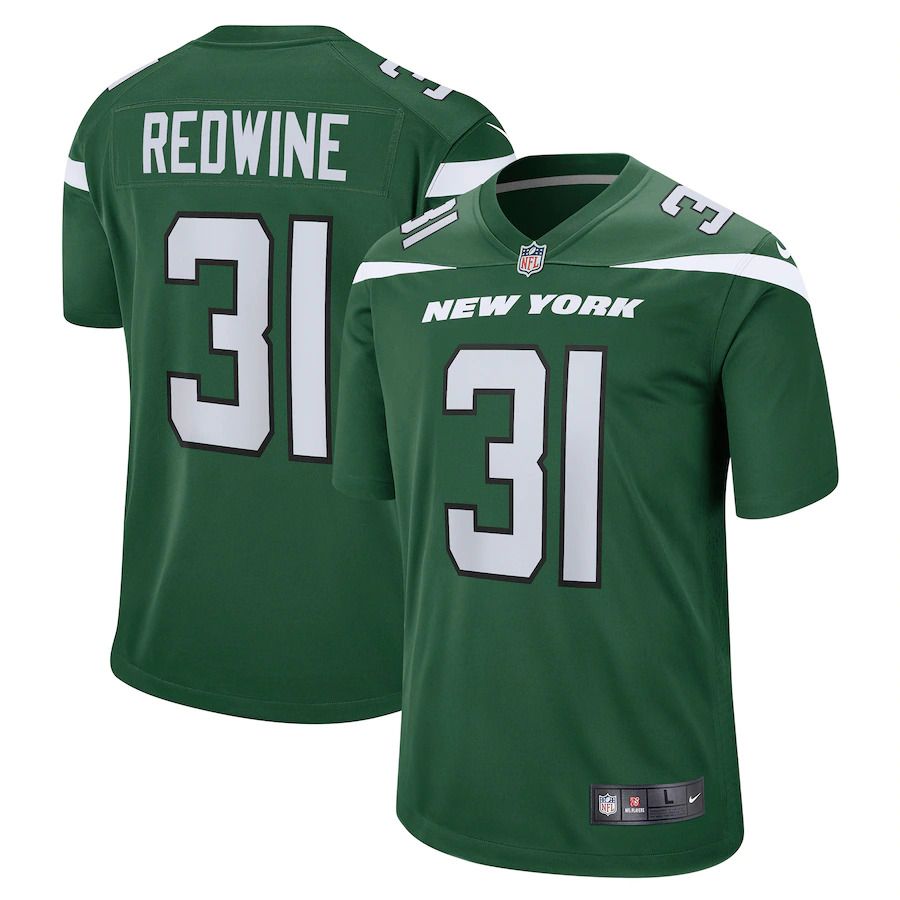 Men New York Jets #31 Sheldrick Redwine Nike Gotham Green Game NFL Jersey->new york jets->NFL Jersey